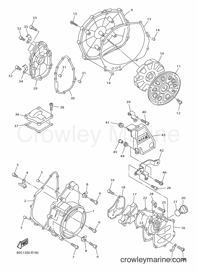 Yamaha Motors FJR1300-AS (B954) [050] - CRANKCASE COVER 1
