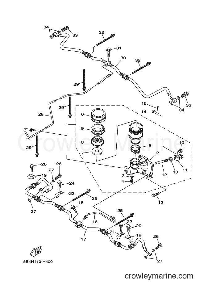 2009 ATV YXR700F - YXR700F (5B4S) [010] - REAR MASTER CYLINDER