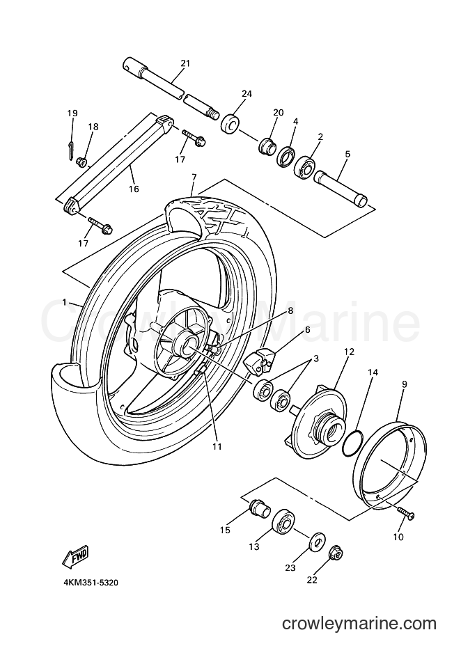 Yamaha Motors XJ900S (4KM9) [130] - REAR WHEEL