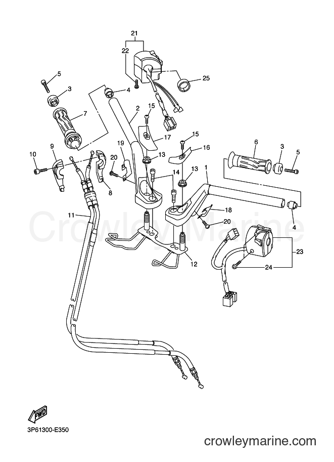 2006 Sport Bike FJR1300A - FJR1300A (3P61) [060] - STEERING HANDLE & CABLE
