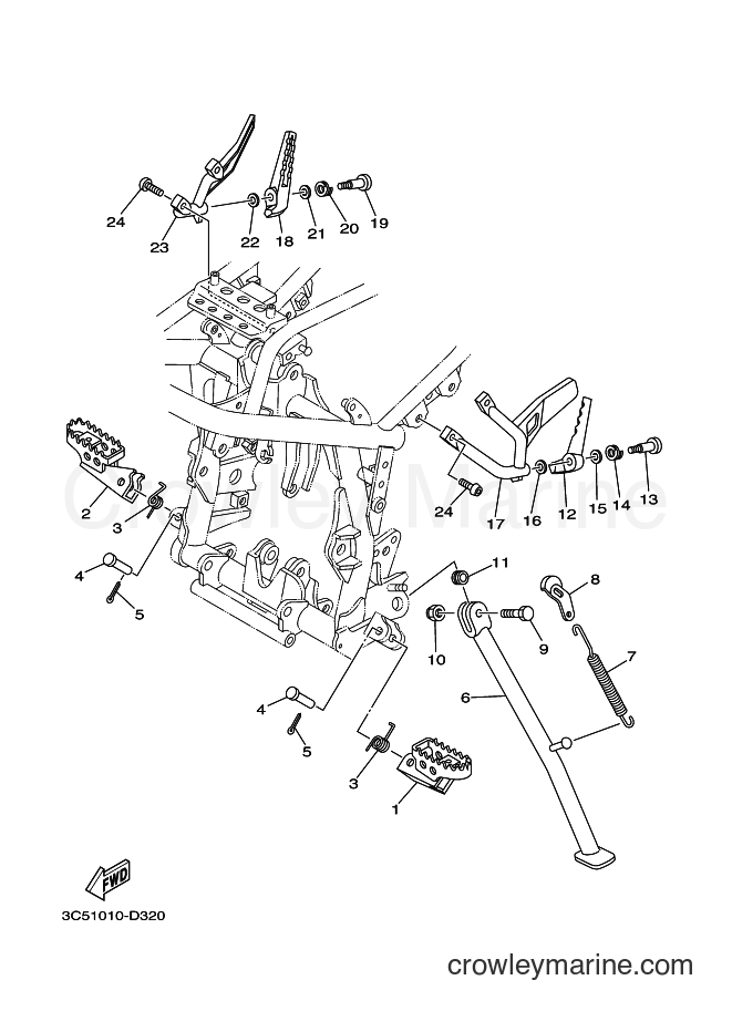 2008 Dirt Bike XT250 - XT250 (3C5A) [010] - STAND & FOOTREST