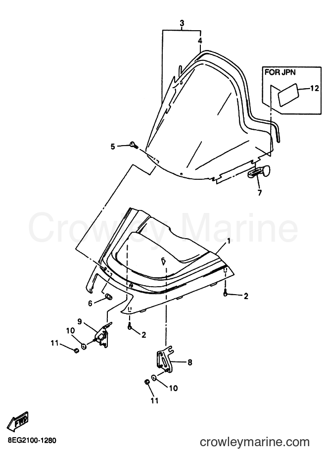 Yamaha Motors PZ500LT (8EG2) [020] - WINDSHIELD