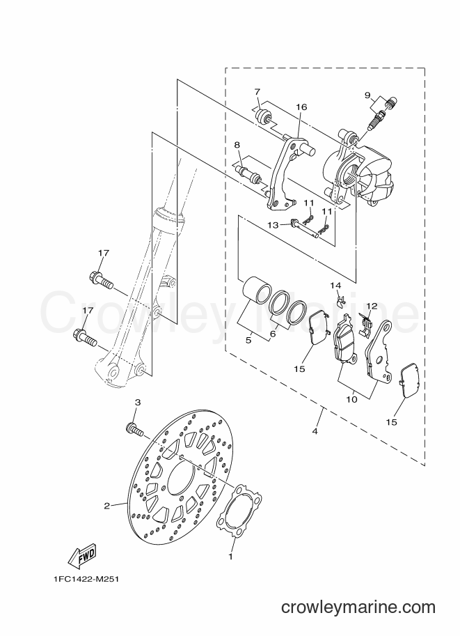 Yamaha Motors T115FLE (1FCB) [010] - FRONT BRAKE CALIPER