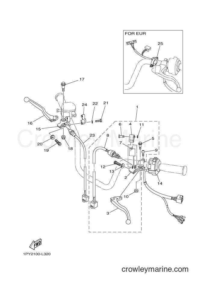 Yamaha Motors YFM125A (1PY5) [010] - HANDLE SWITCH & LEVER