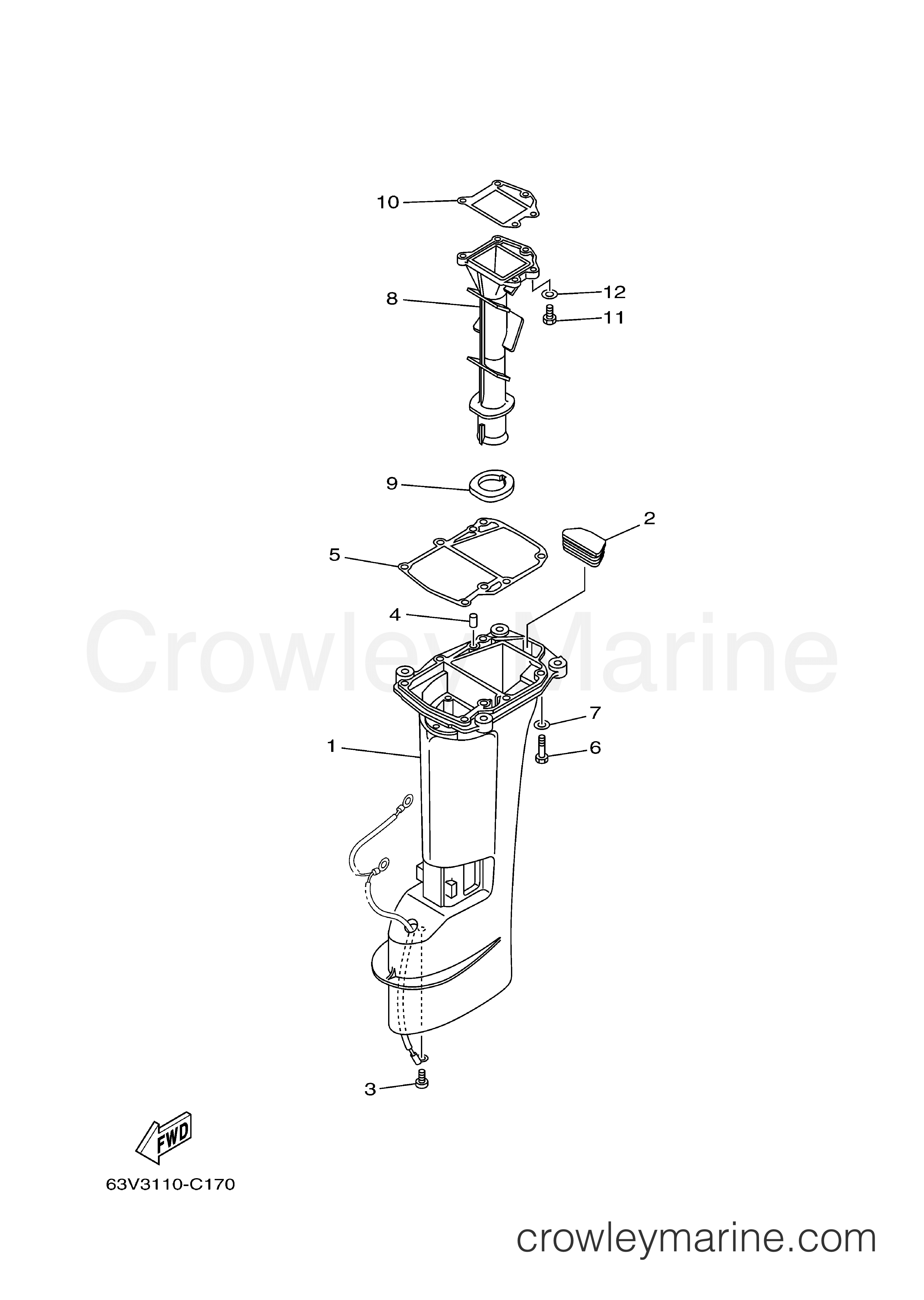 Yamaha Motors 15MSH - UPPER CASING