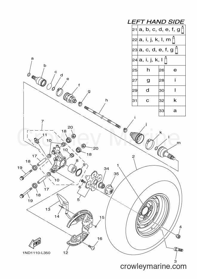 2012 ATV YFM550FWA - YFM550FWA (1NP1) [010] - REAR WHEEL
