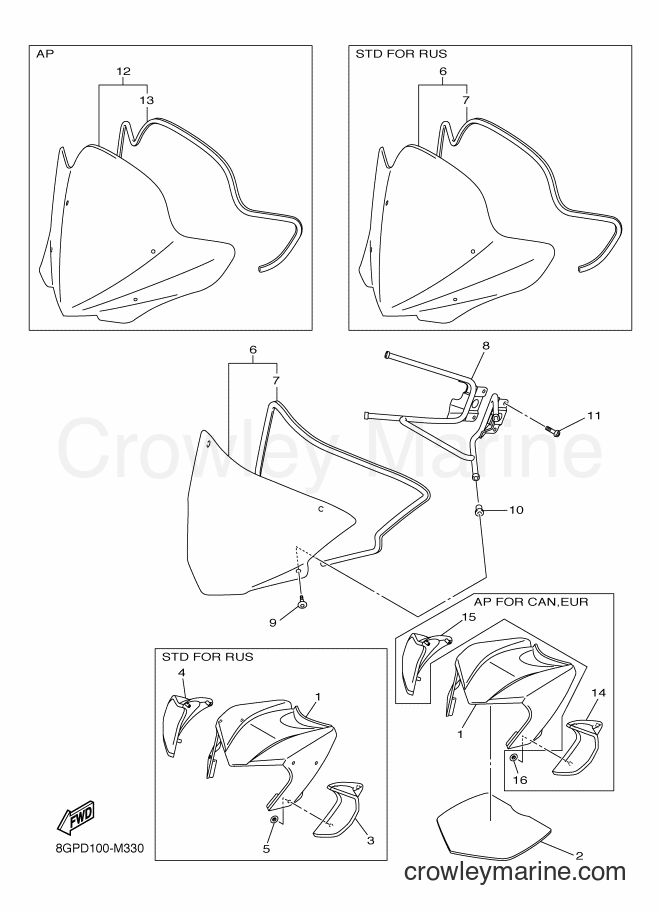 Yamaha Motors RPZ50M (8GPE) [010] - WINDSHIELD