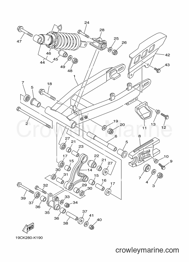 Yamaha Motors TT-R125LW (2CP2) [010] - REAR ARM & SUSPENSION