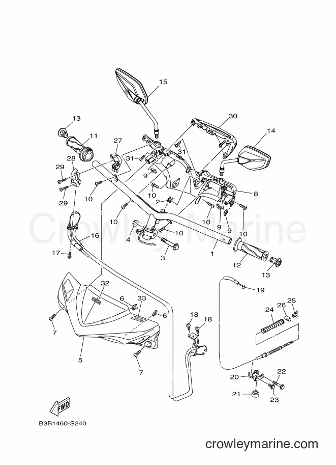 Yamaha Motors LNY125 (B3B1) [010] - STEERING HANDLE & CABLE