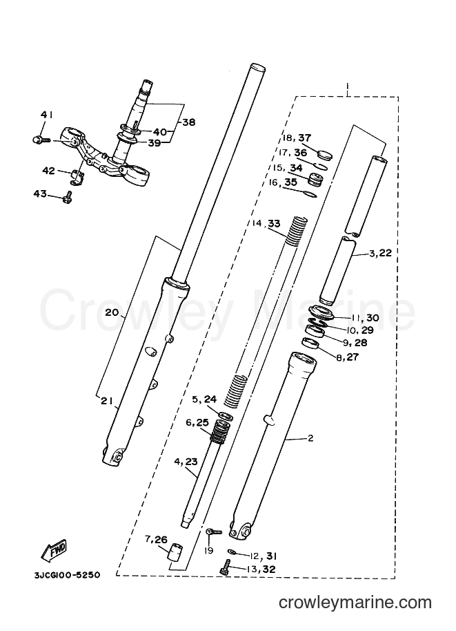 Yamaha Motors XV535S (4MC8) [010] - FRONT FORK