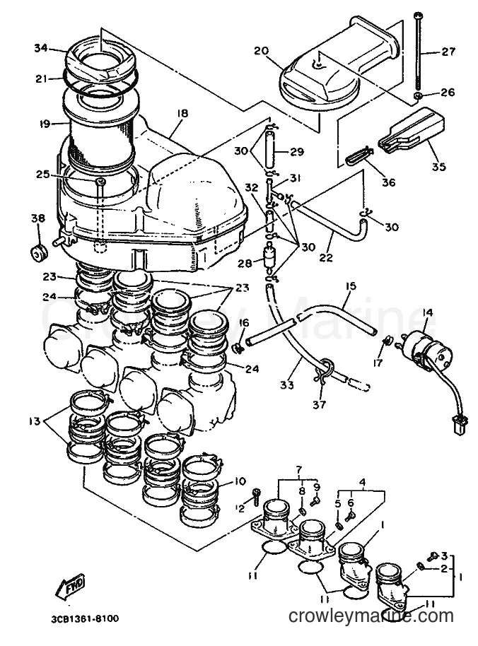 Yamaha Motors FZR1000 (3CB1) [999] - INTAKE