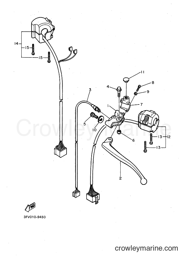1990 Sport Bike FZR750R - FZR750R (3SJ2) [010] - HANDLE SWITCH & LEVER