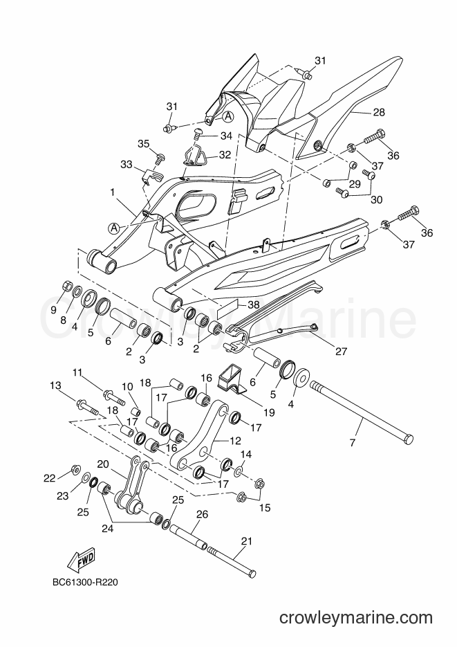 2016 Street Bike MTT690-A - MTT690-A (BC61) [070] - REAR ARM