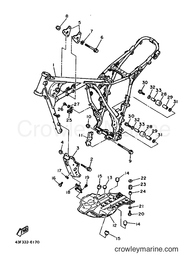 1986 Dirt Bike XT600 - XT600 (49H) [999] - FRAME