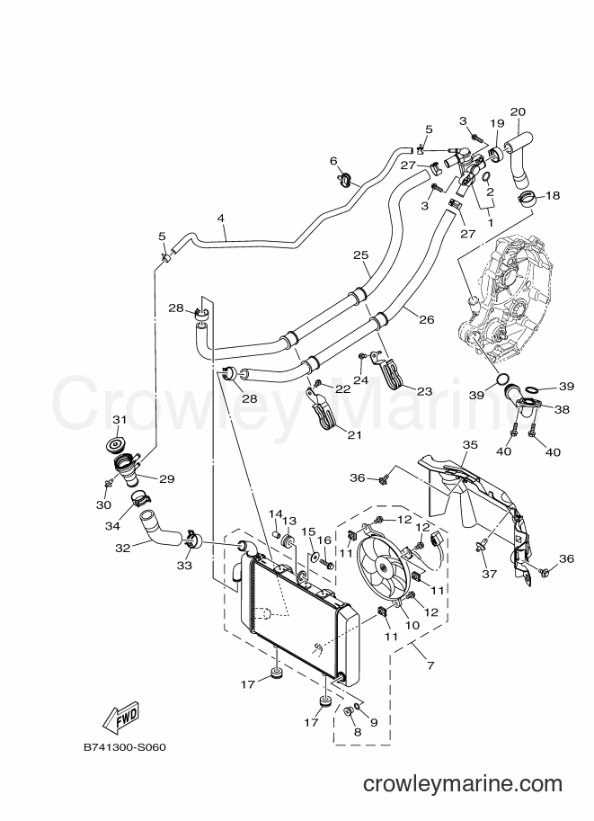 2017 Scooter CZD300-A - CZD300-A (B741) [010] - RADIATOR & HOSE