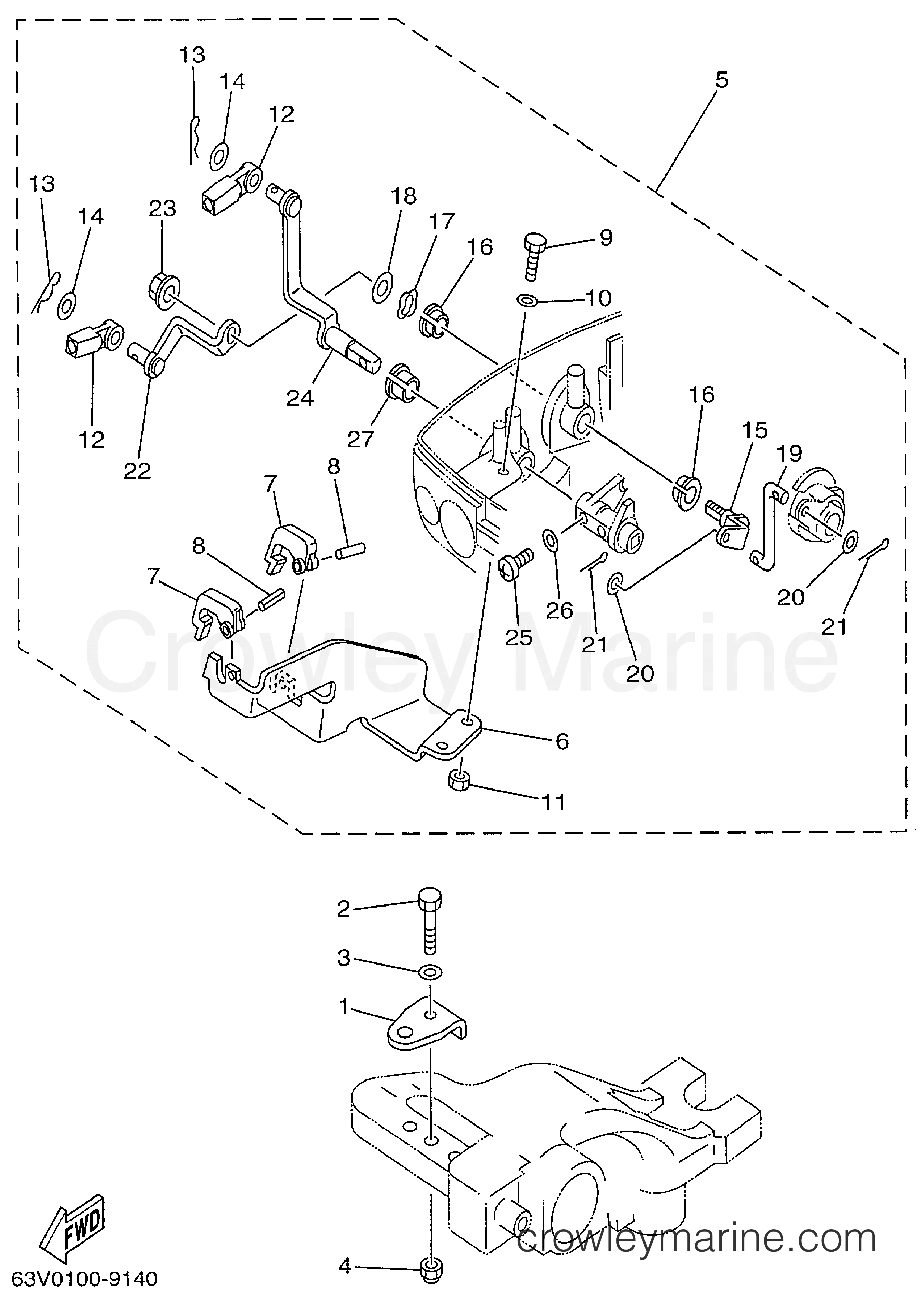Yamaha Motors 9.9MLHX - REMOTE CONTROL ATTACHMENT