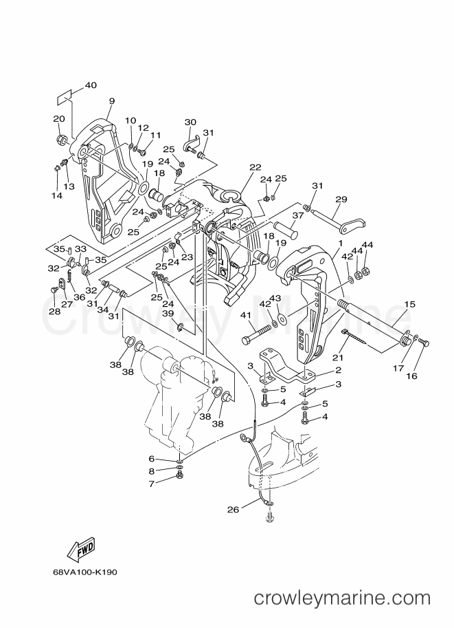 Yamaha Motors F115AETX (68VA) [240] - BRACKET 1