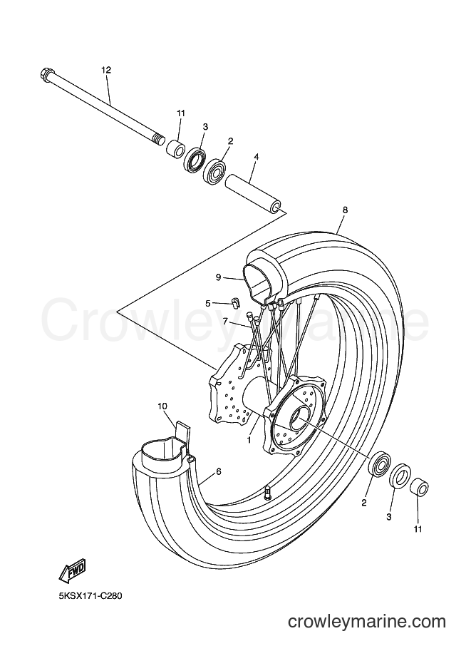 Yamaha Motors XVS1100A (5YSV) [010] - FRONT WHEEL