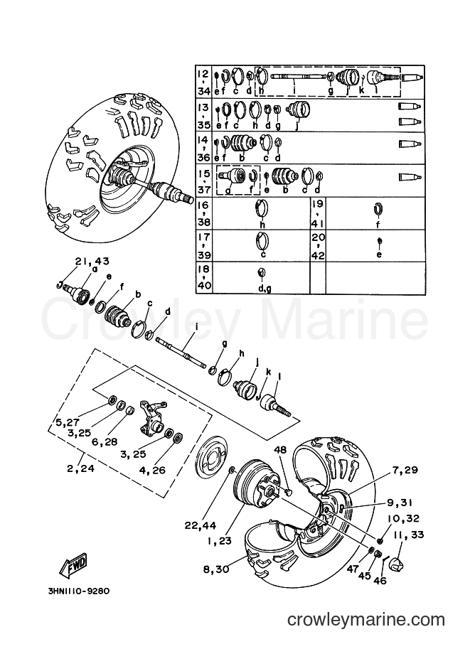1991 ATV YFM350FW - YFM350FW (3HN7) [999] - FRONT WHEEL