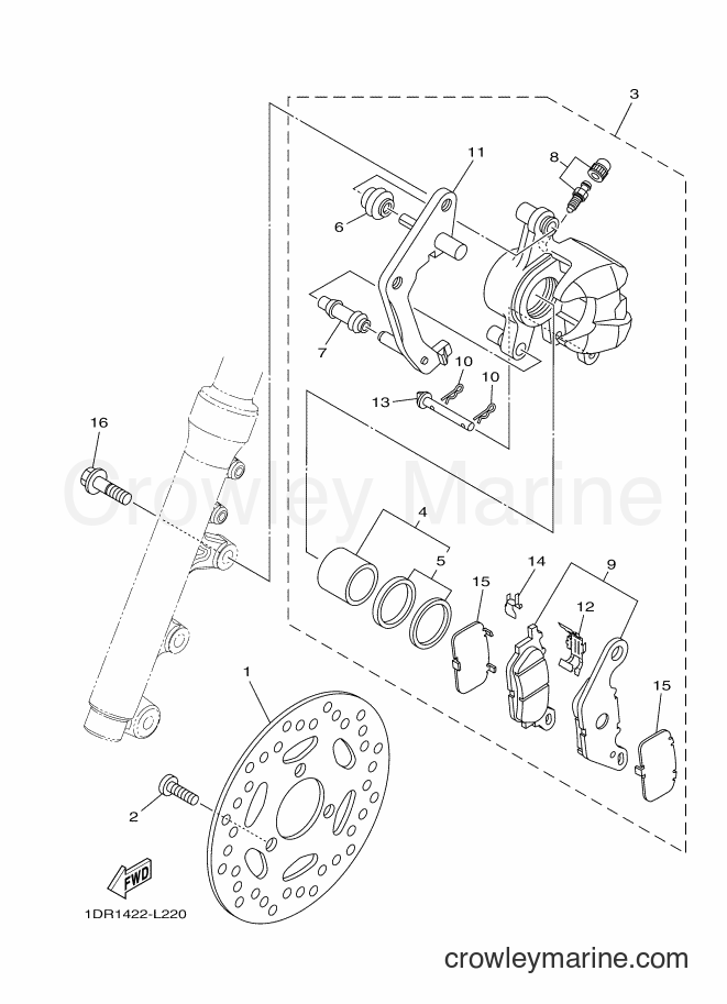 Yamaha Motors XC115S (52B4) [010] - FRONT BRAKE CALIPER