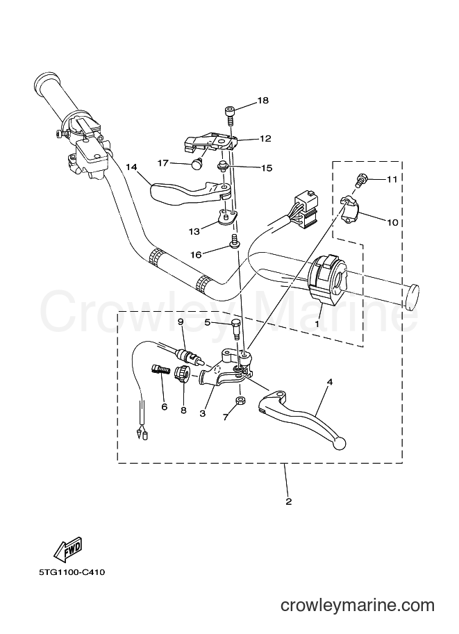 Yamaha Motors YFZ450 (5TG1) [030] - HANDLE SWITCH & LEVER