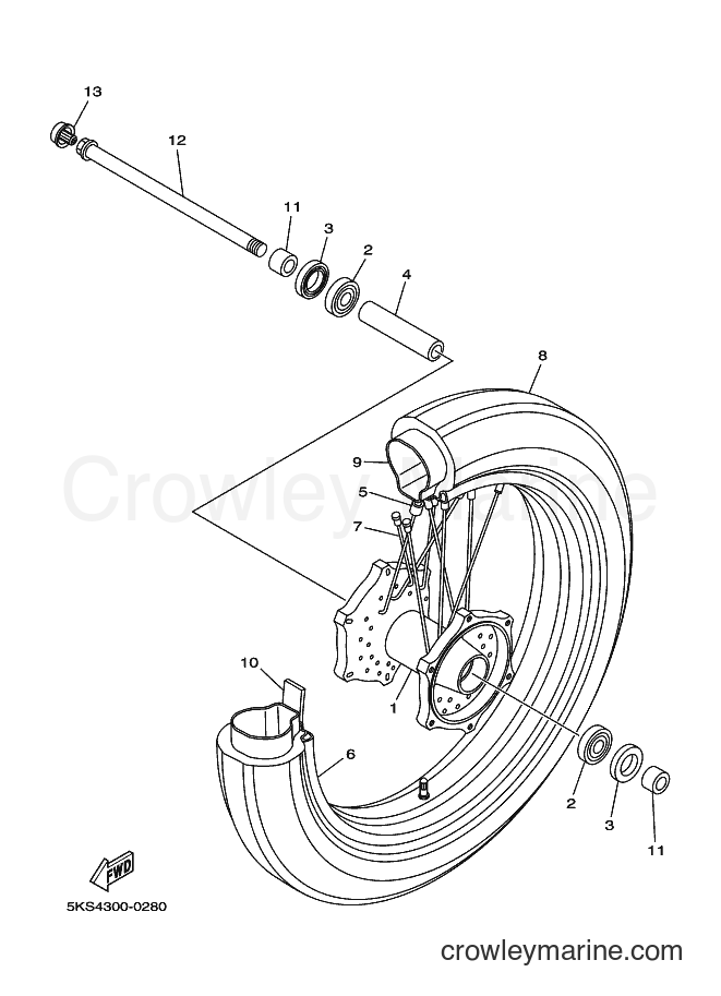 Yamaha Motors XVS1100 (5PBB) [020] - FRONT WHEEL