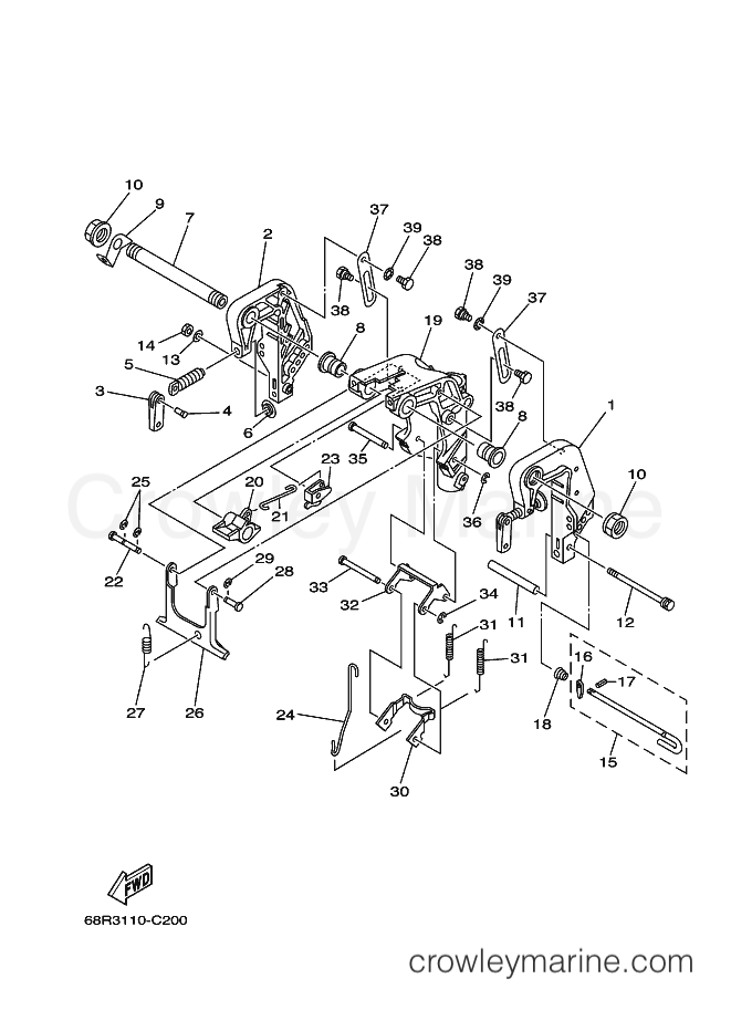 Yamaha Motors F8CMHL (60R2) [100] - BRACKET 1