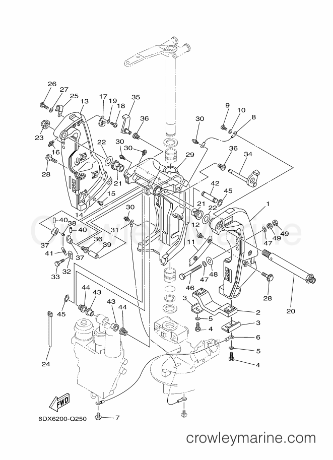 Yamaha Motors F250GETU (6DX6) [040] - BRACKET 1