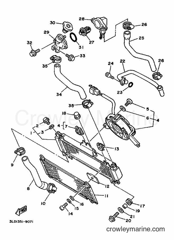 Yamaha Motors XTZ750 (4PY1) [999] - RADIATOR & HOSE