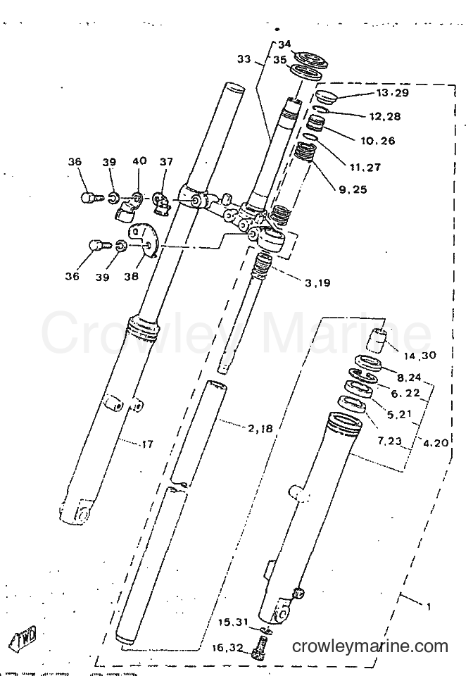 1998 Street Bike SR250 - SR250 (21L2) [010] - FRONT FORK