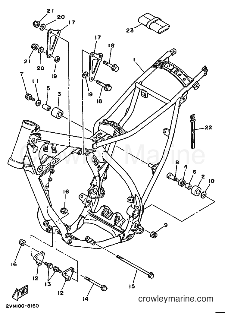 1988 Dirt Bike YZ125 - YZ125 (2VN0) [030] - FRAME