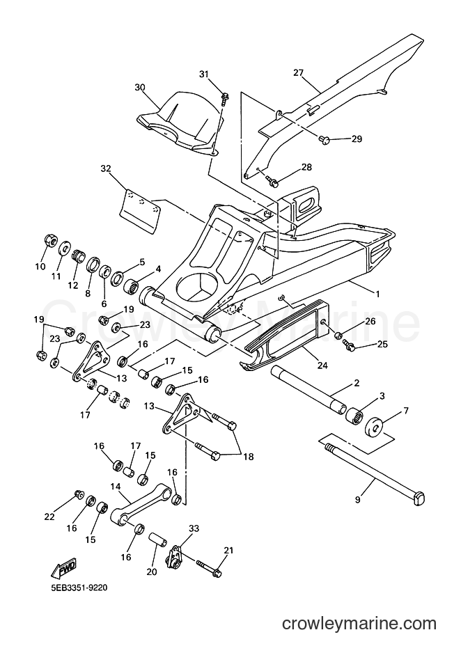 2000 Sport Bike YZF-R6 - YZF-R6 (5EB5) [070] - REAR ARM