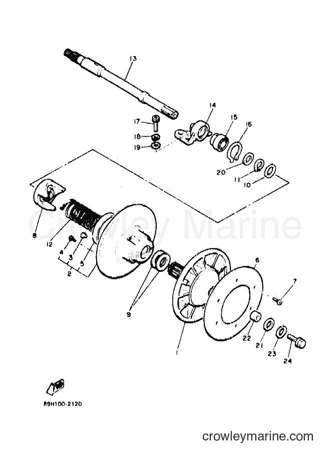 1992 Snowmobile PZ480E - PZ480E (89H1) [020] - SECONDARY SHEAVE