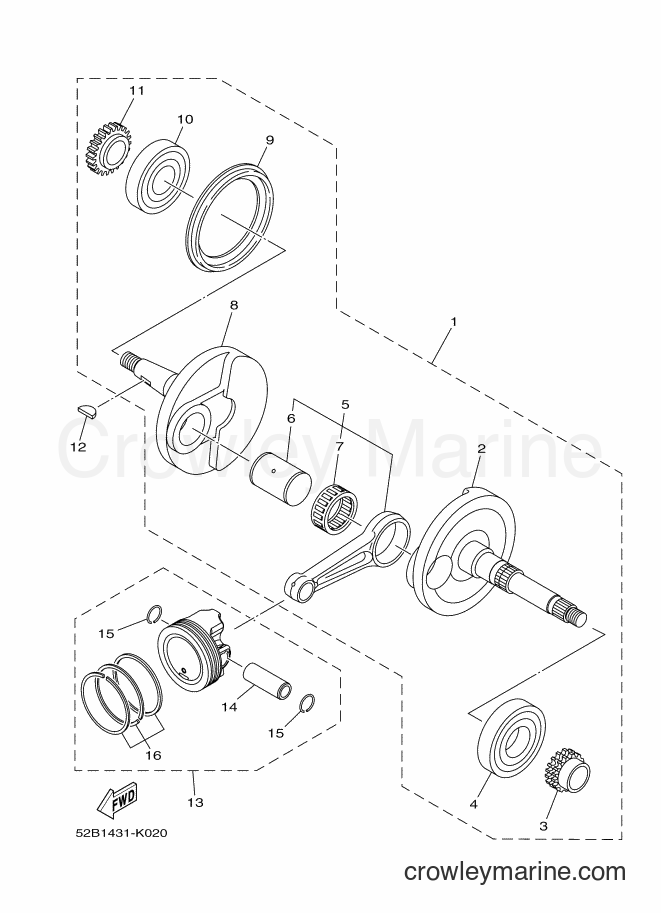 Yamaha Motors XC115S (52B5) [010] - CRANKSHAFT & PISTON