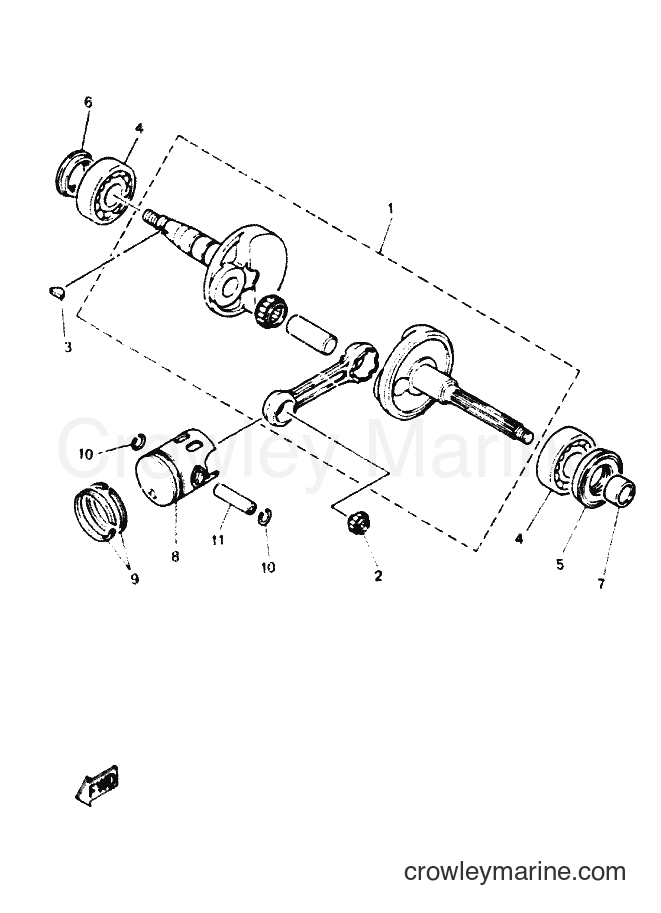 1997 Scooter YN50 - YN50 (5AD4) [010] - CRANKSHAFT & PISTON
