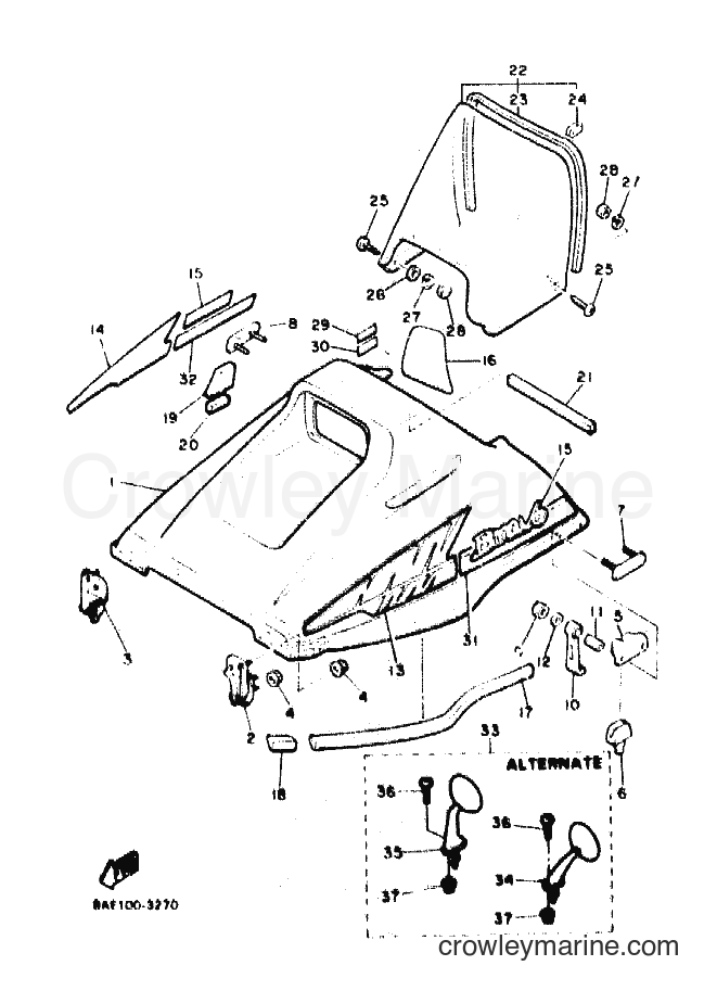 1993 Snowmobile BR250 - BR250 (8AE1) [020] - SHROUD & WINDSHIELD
