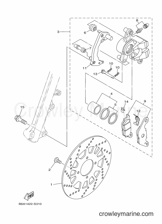 Yamaha Motors T110LEC (B6A3) [010] - FRONT BRAKE CALIPER