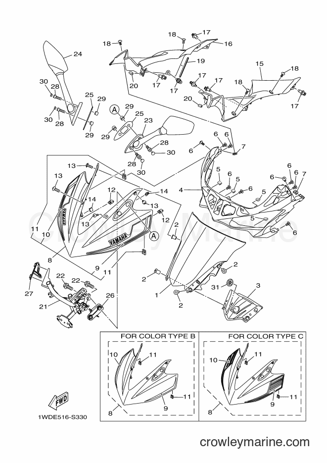 2017 Sport Bike YZF-R3A - YZF-R3A (B02K) [010] - WINDSHIELD