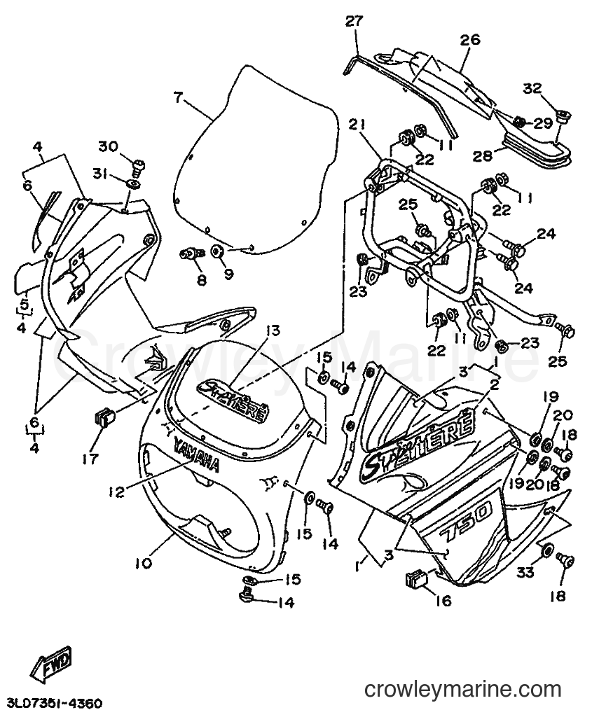 Yamaha Motors XTZ750 (3TD6) [999] - COWLING 1