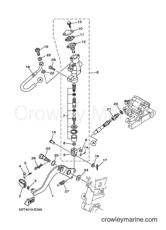 2010 Dirt Bike XG250 - XG250 (5XTA) [010] - REAR MASTER CYLINDER