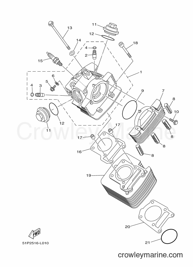 Yamaha Motors YBR125ESD (51P2) [010] - CYLINDER