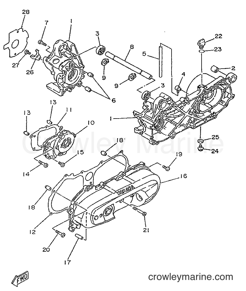 1996 Scooter YA50R - YA50R (4PC6) [999] - CRANKCASE
