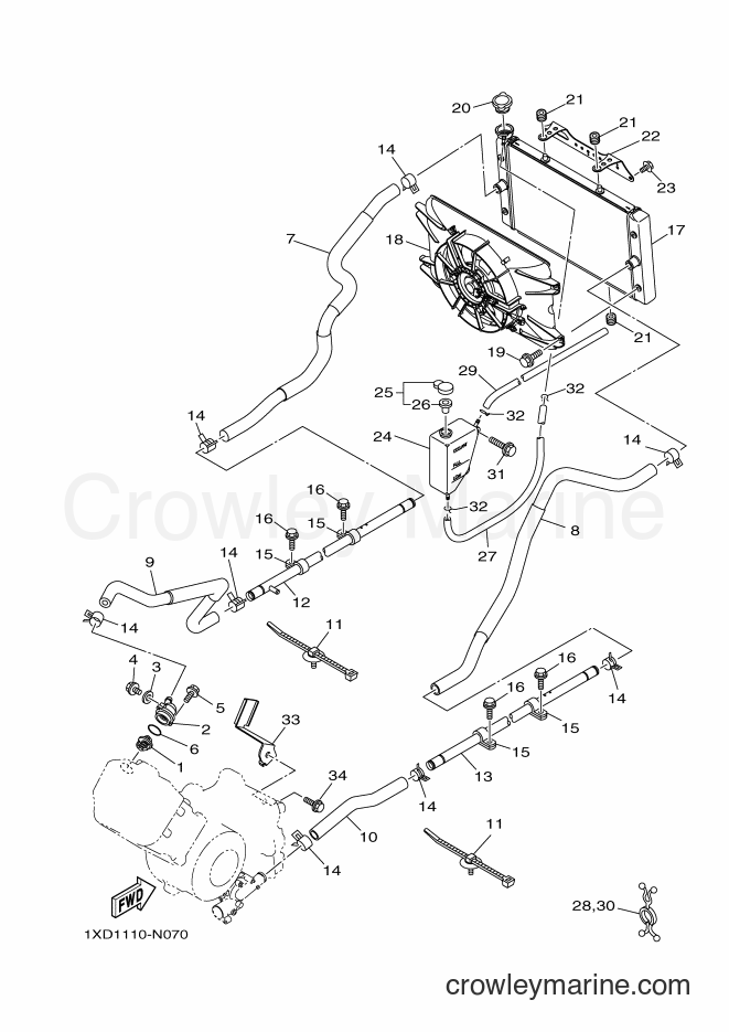 Yamaha Motors YXM700E (B42E) [010] - RADIATOR & HOSE