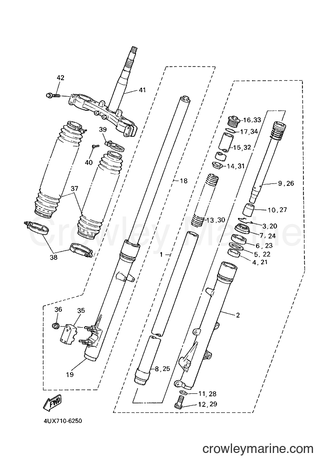 1996 Dirt Bike XTZ660 - XTZ660 (4MY3) [030] - FRONT FORK