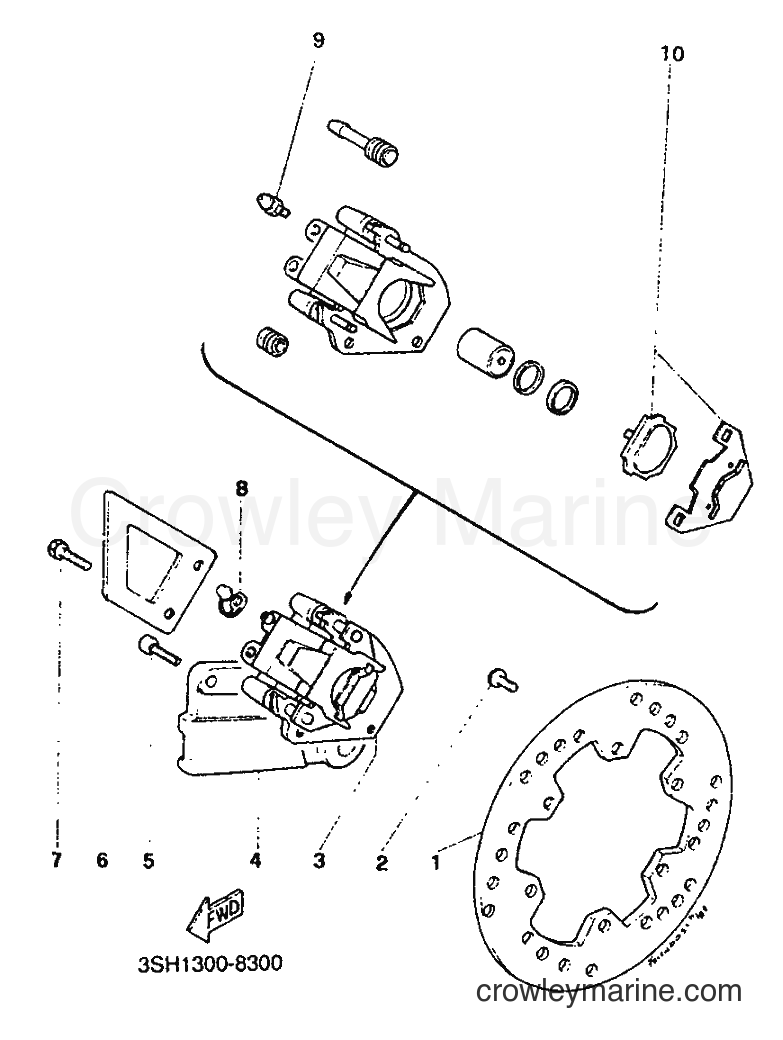 Yamaha Motors TDR125 (3SH2) [999] - REAR BRAKE CALIPER