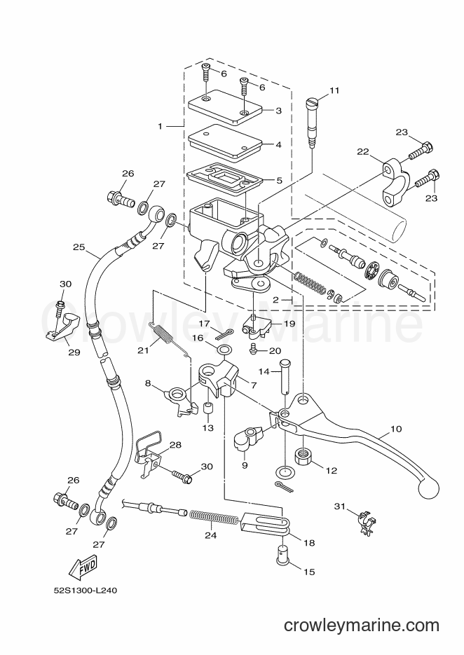 Yamaha Motors HW151 (52S1) [050] - FRONT MASTER CYLINDER
