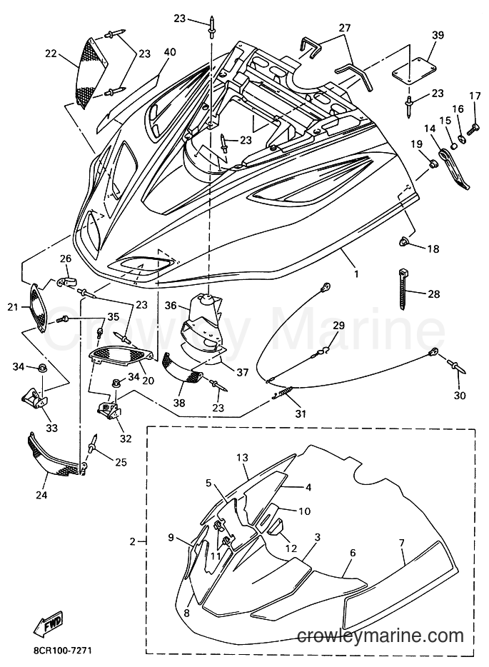 1997 Snowmobile VX500XT - VX500XT (8DC1) [010] - SHROUD