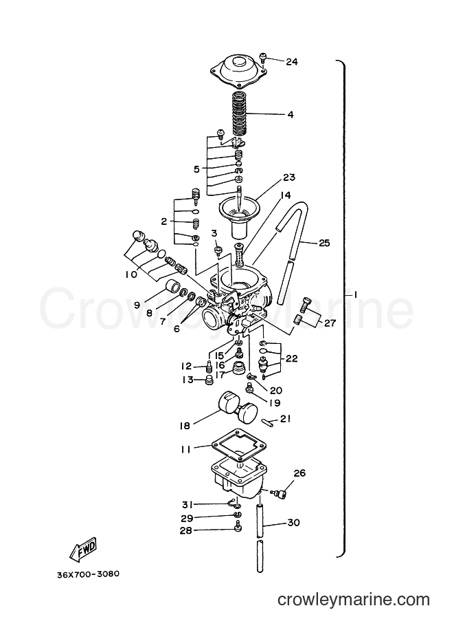 Yamaha Motors AG200F (3GX7) [010] - CARBURETOR