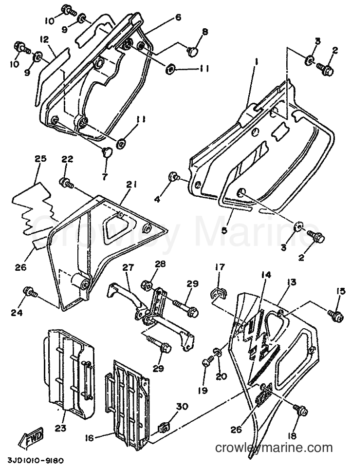 Yamaha Motors YZ125 (3JD1) [99A] - SIDE COVER