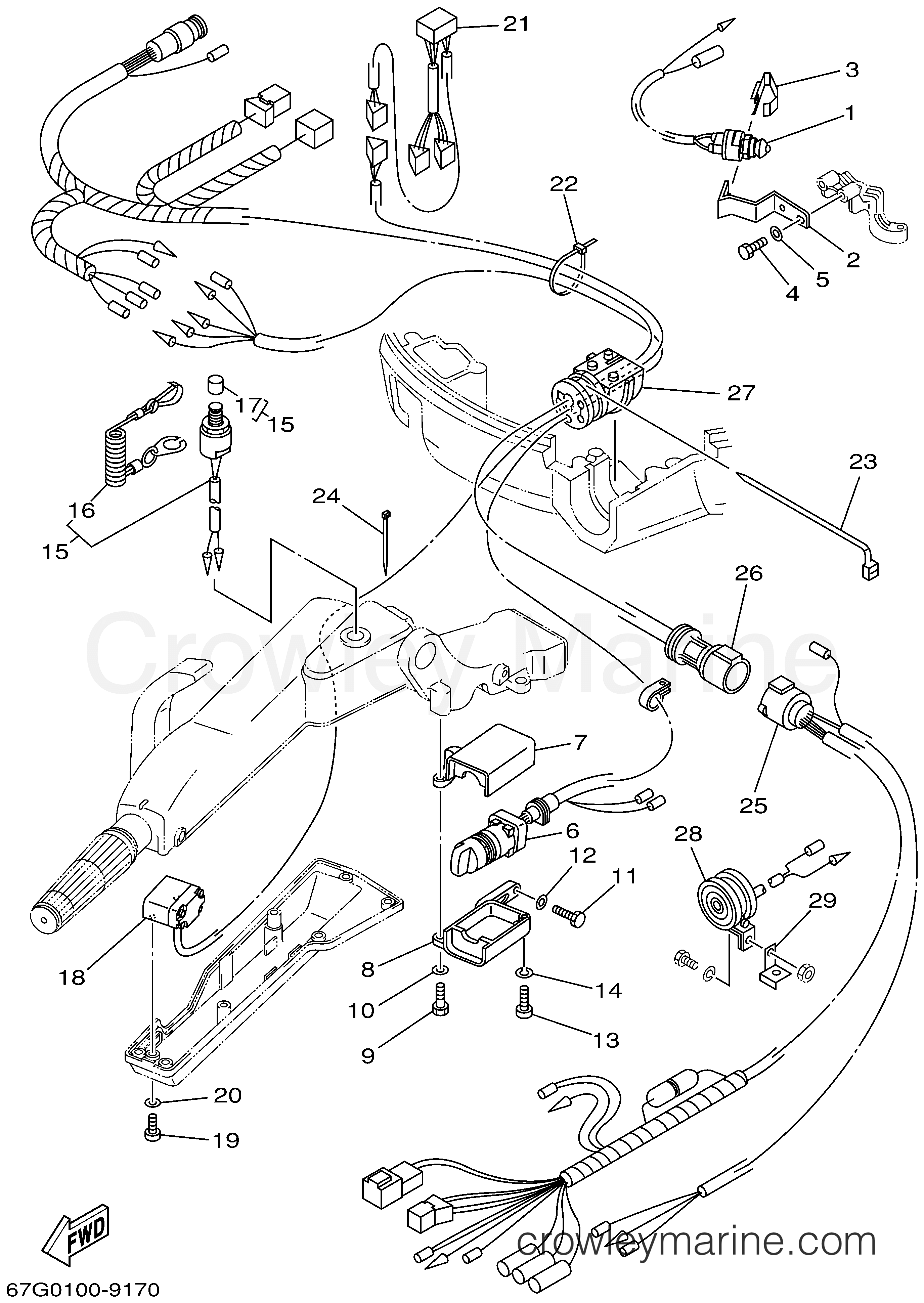 STEERING 2 (FOR F115) - 2001 Yamaha Outboard 115hp F115TXRZ | Crowley